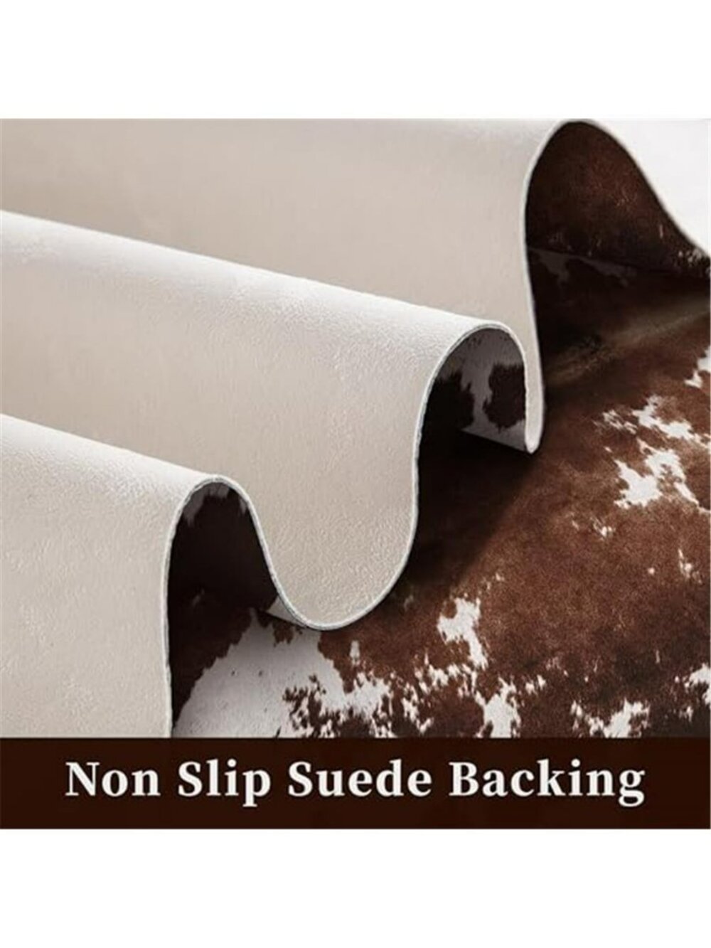 Cow Hide Faux Cowhide Rug: Cow Print Rug for Living Room Bedroom 4.6x5.2 Feet - Picture 3 of 7